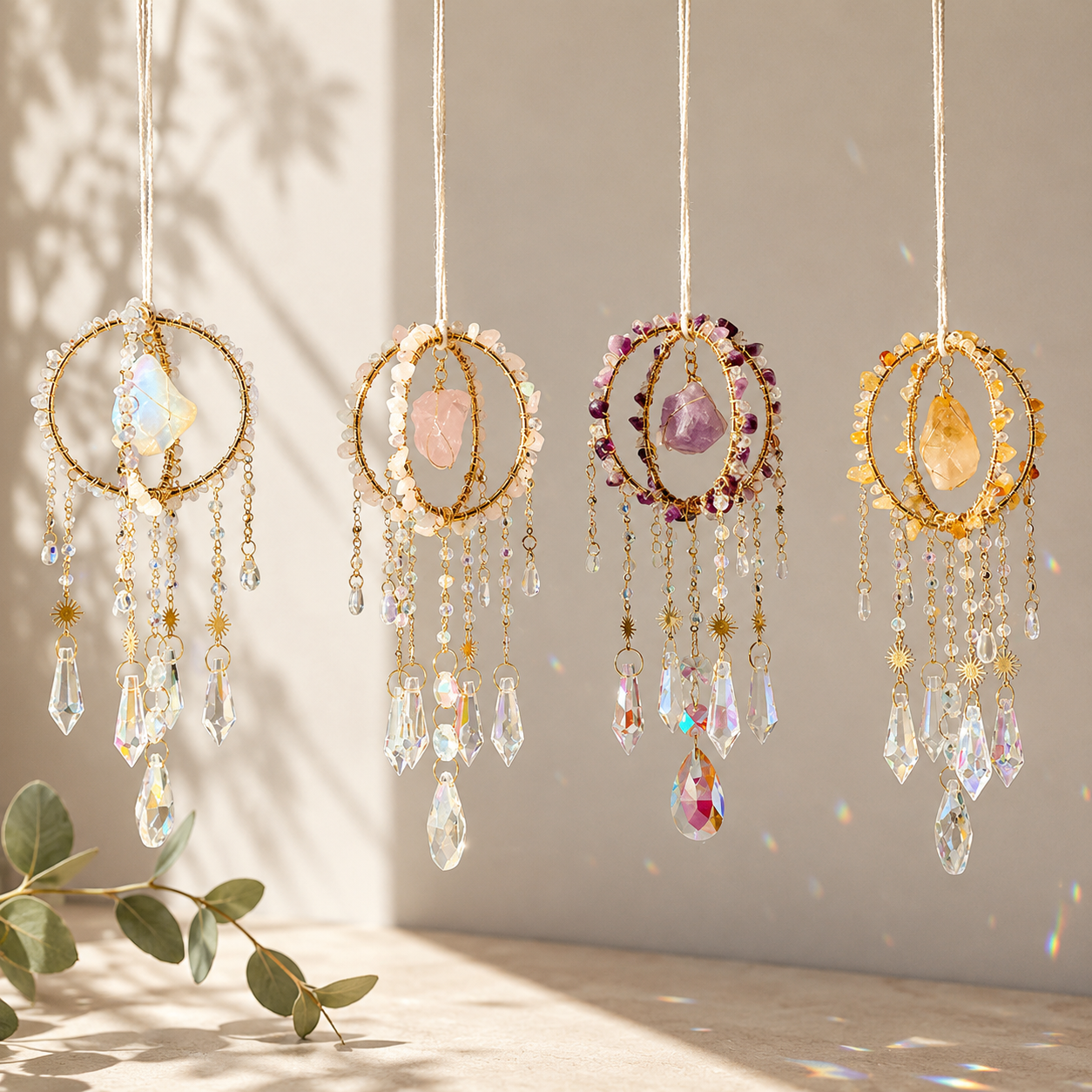 Round Cage Crystal Suncatcher Hanging