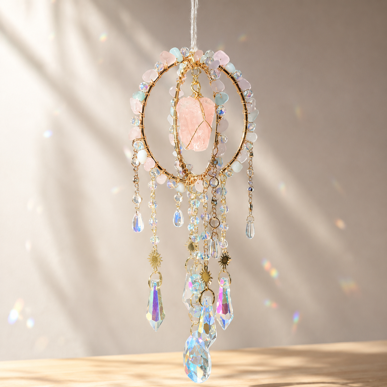 Round Cage Crystal Suncatcher Hanging