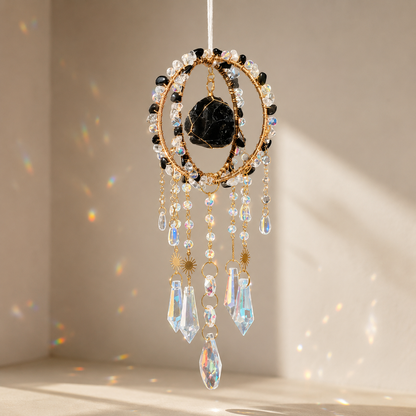 Round Cage Crystal Suncatcher Hanging
