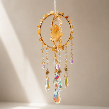 Round Cage Crystal Suncatcher Hanging