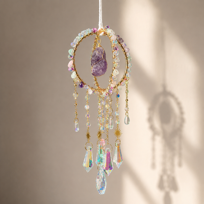 Round Cage Crystal Suncatcher Hanging