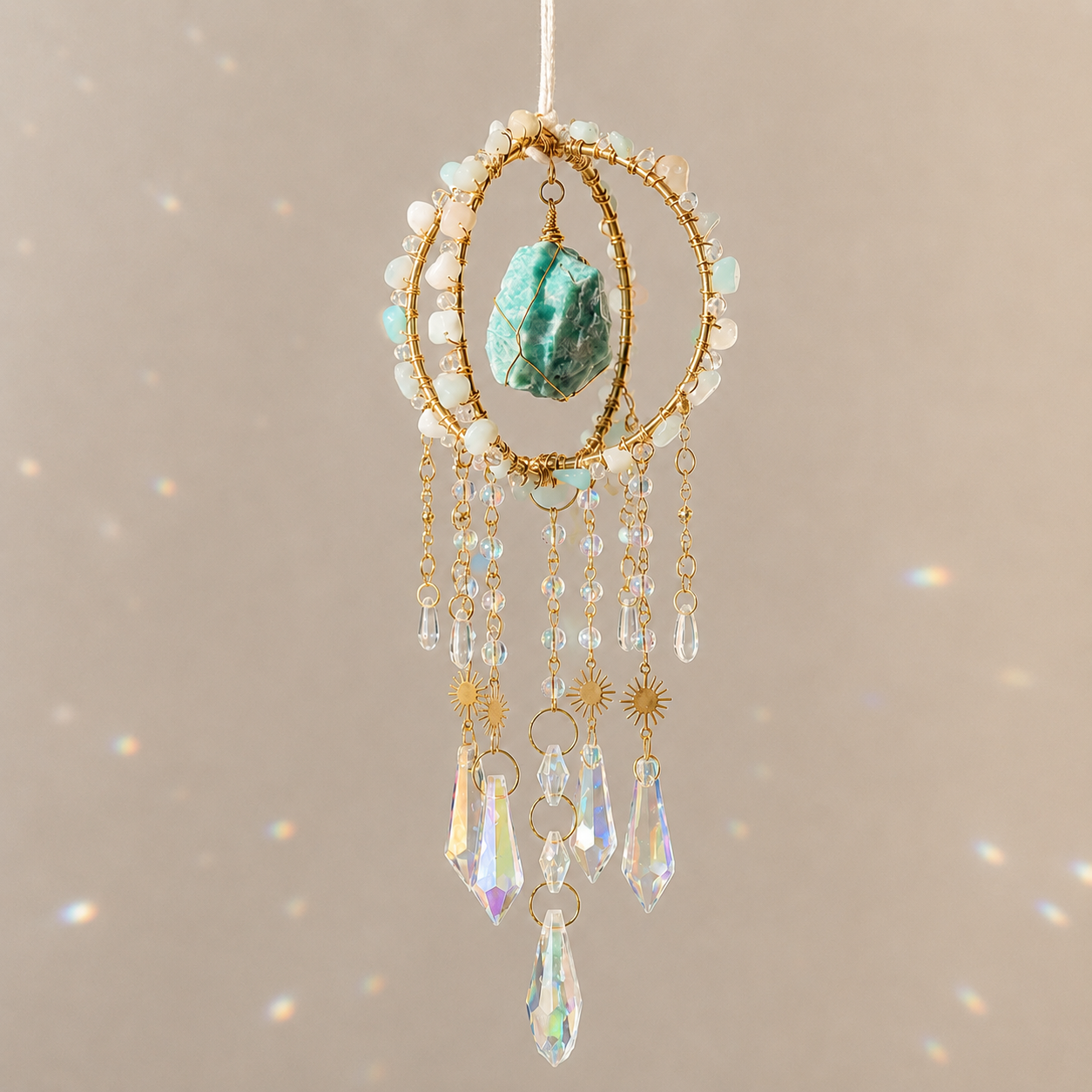 Round Cage Crystal Suncatcher Hanging