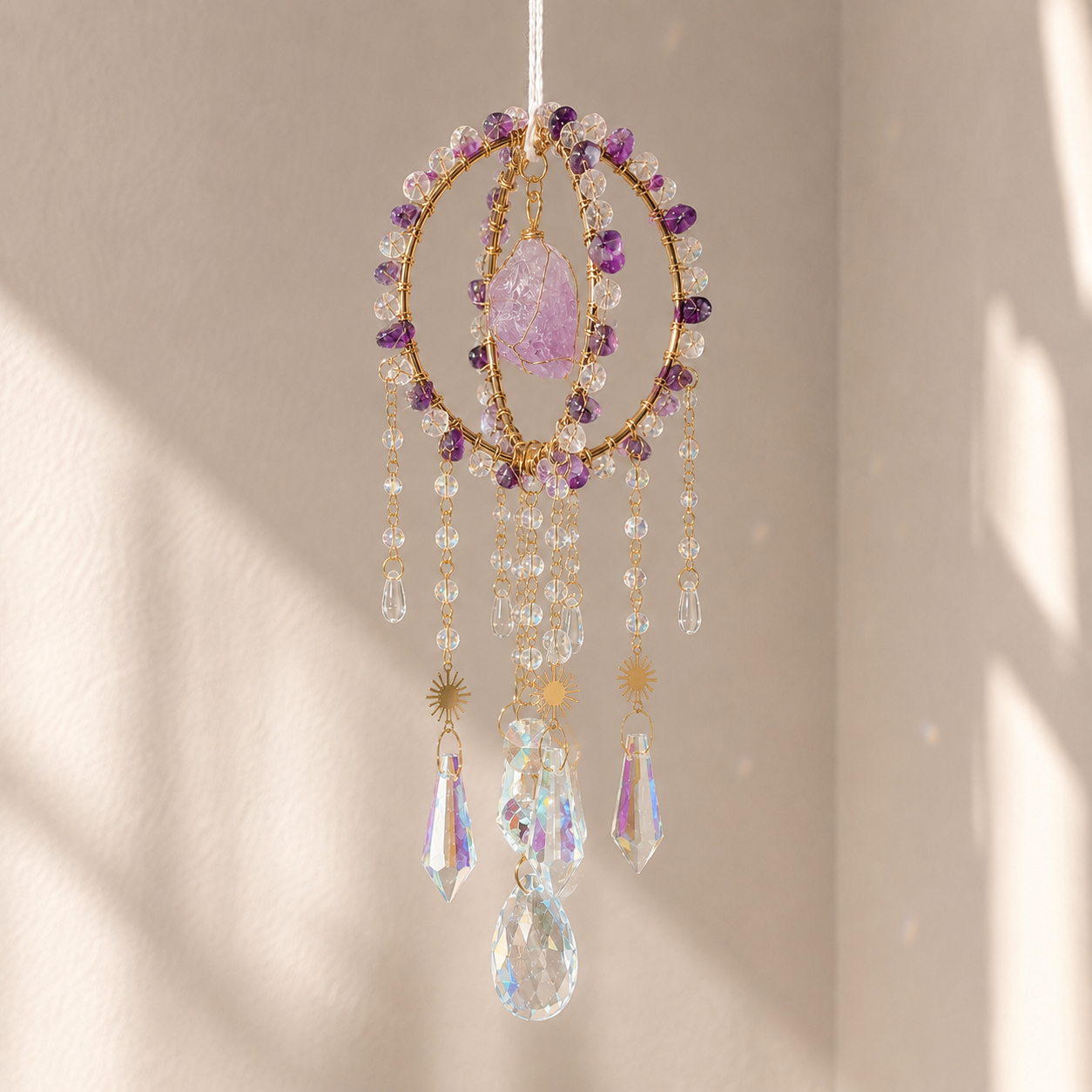 Round Cage Crystal Suncatcher Hanging