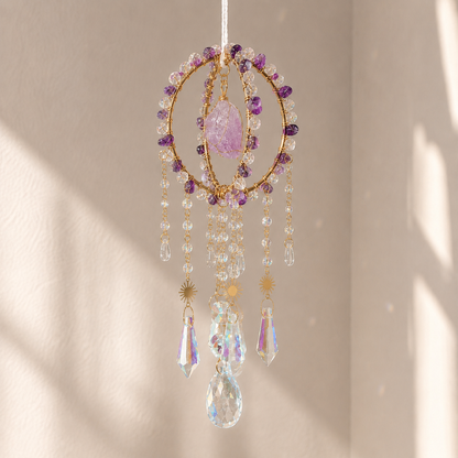 Round Cage Crystal Suncatcher Hanging