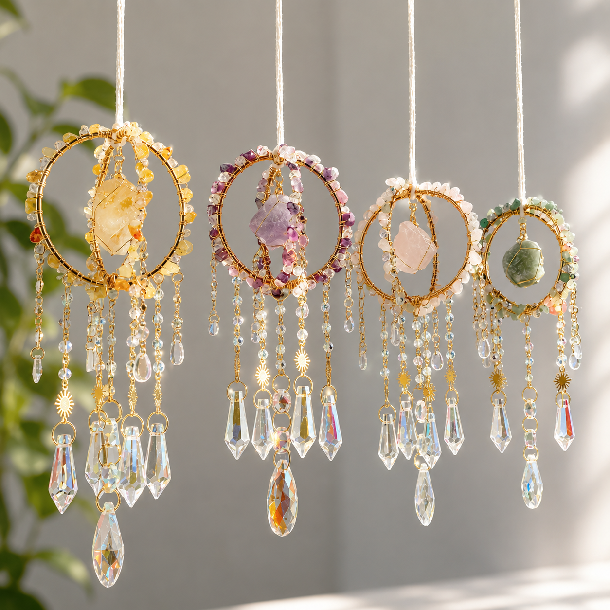 Round Cage Crystal Suncatcher Hanging