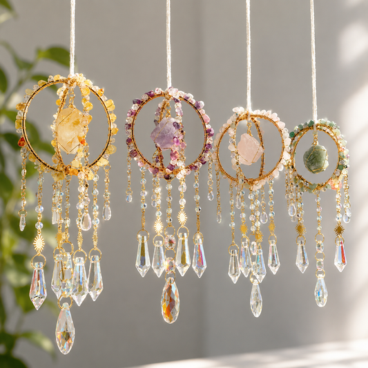 Round Cage Crystal Suncatcher Hanging