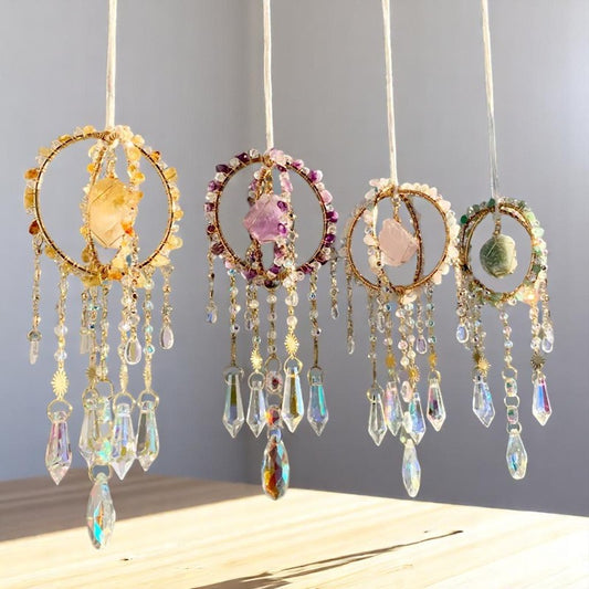 Round Cage Crystal Suncatcher Hanging