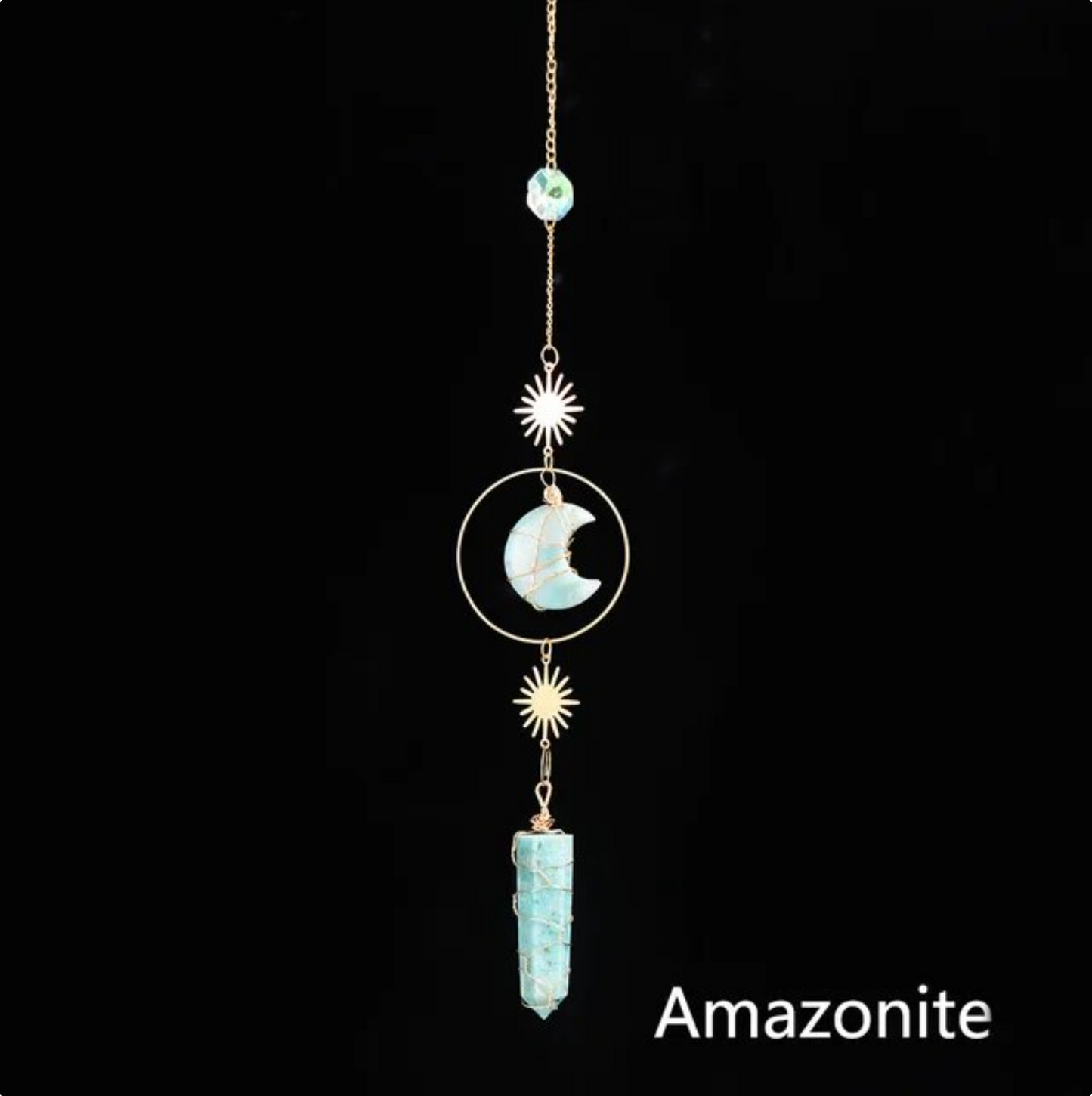 Natural Moon Crystal Suncatcher Pendulum