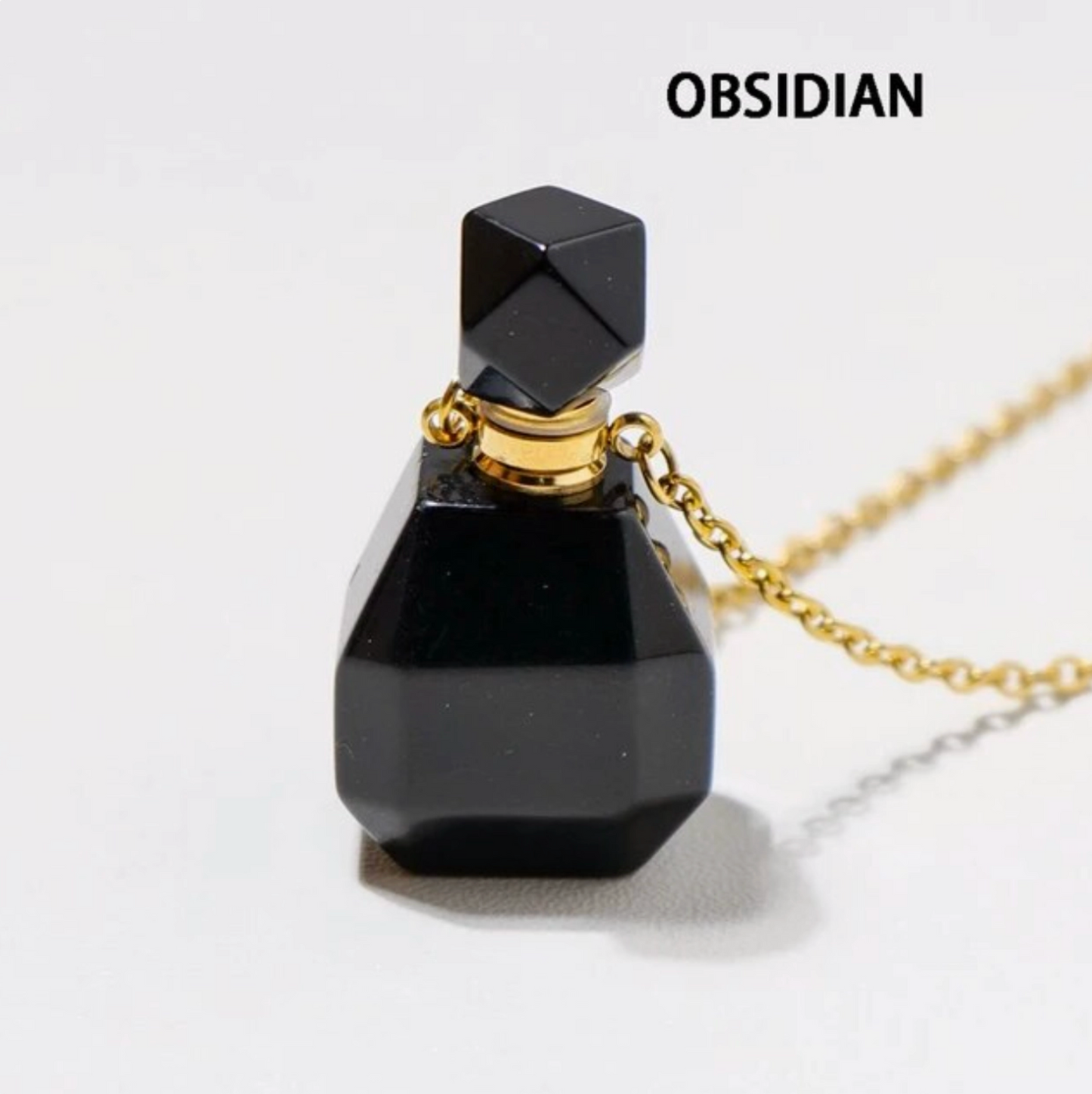 Gemstone Essential Oil Bottle Pendant Necklace