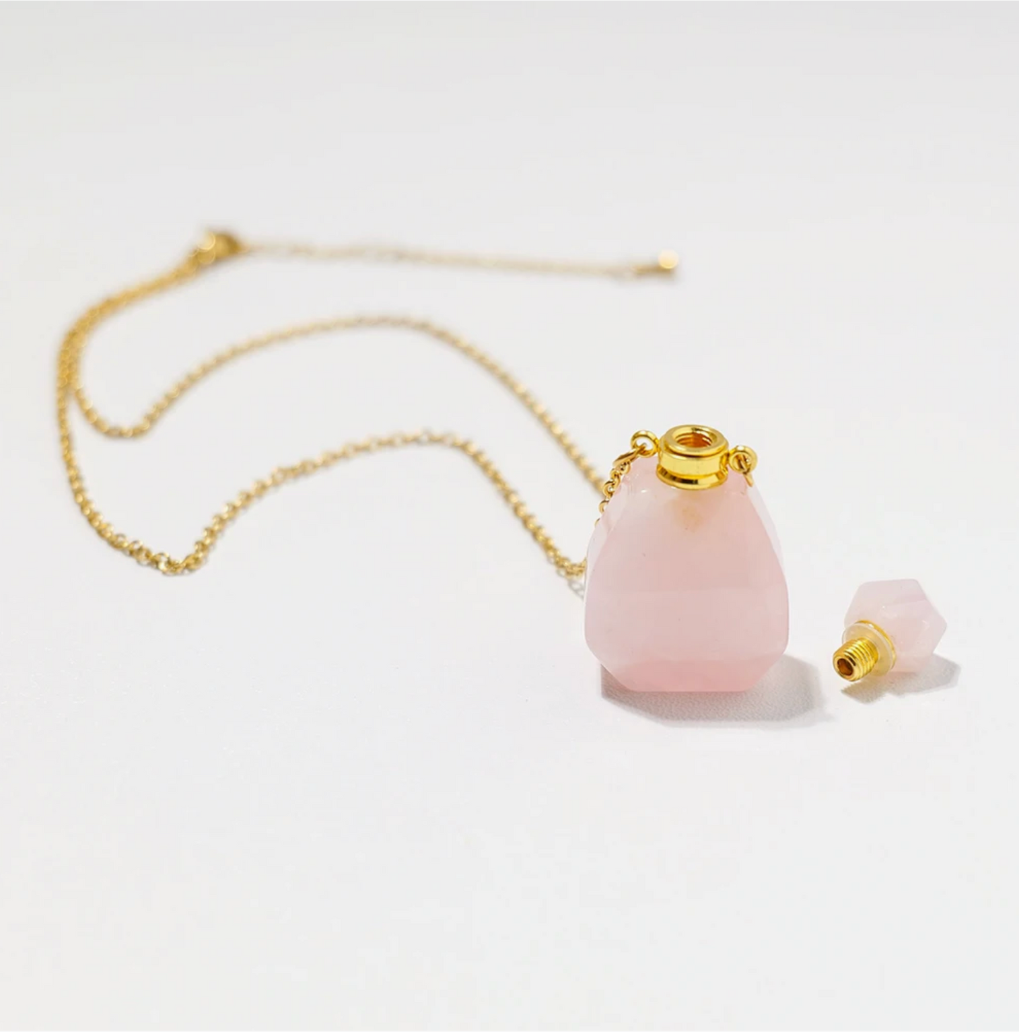 Gemstone Essential Oil Bottle Pendant Necklace