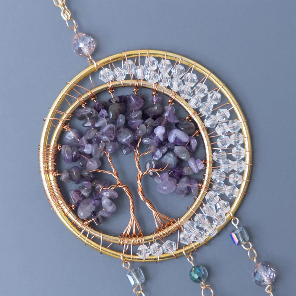 Amethyst Tree of Life Beaded Hanging