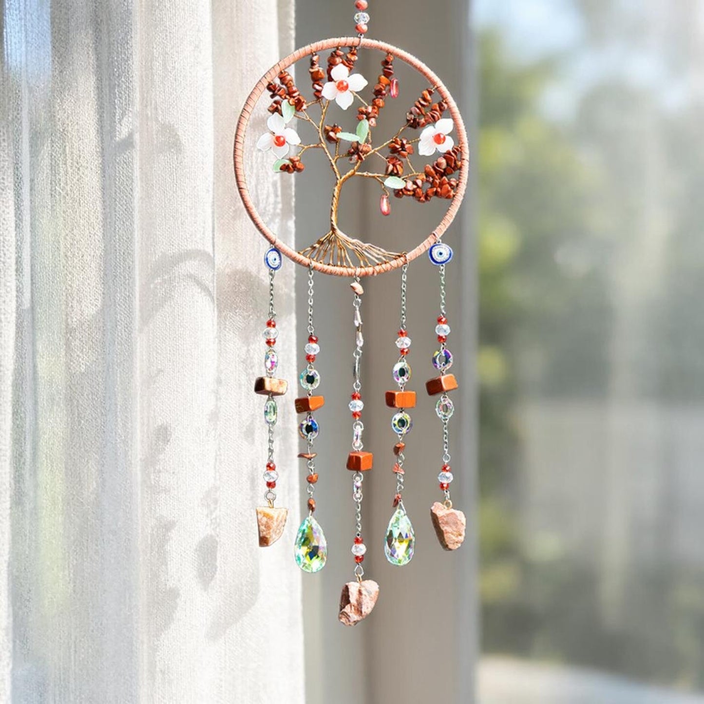 Spring Blossom Tree of Life Crystal Suncatcher