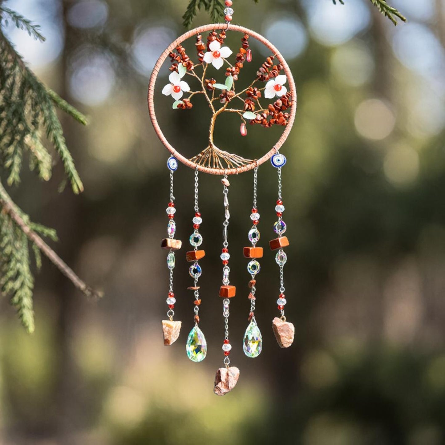 Spring Blossom Tree of Life Crystal Suncatcher
