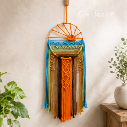 Sunrise and Sunset Macrame Dream Catcher