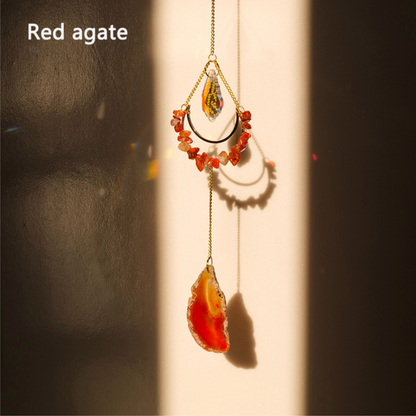 Teardrop Crystal Agate Suncatcher Hanging