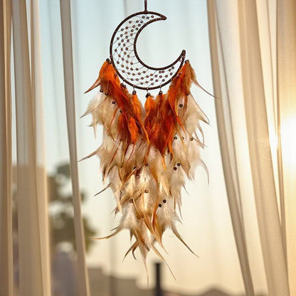 Warm & Cool Feather Moon Dreamcatcher