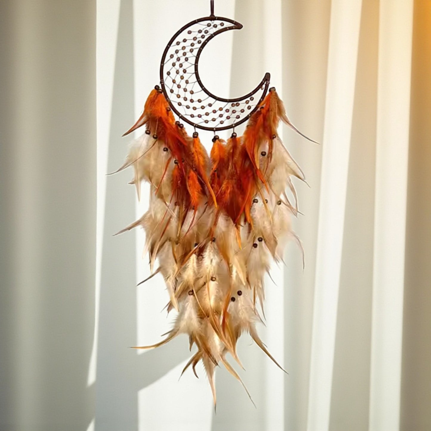 Warm & Cool Feather Moon Dreamcatcher