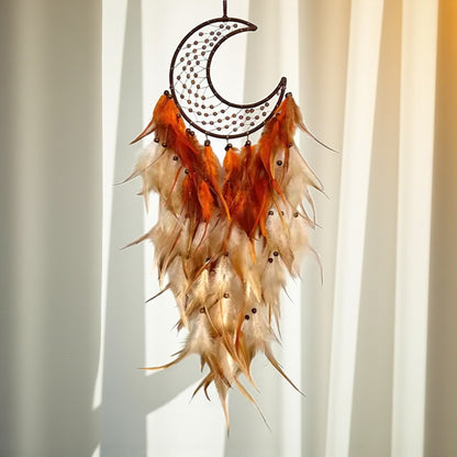 Warm & Cool Feather Moon Dreamcatcher