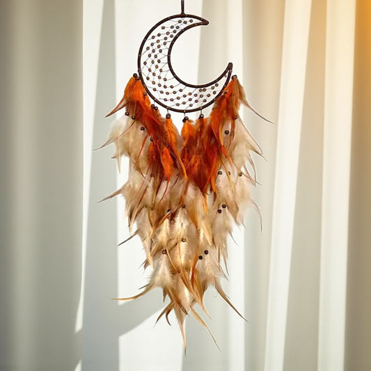 Warm & Cool Feather Moon Dreamcatcher