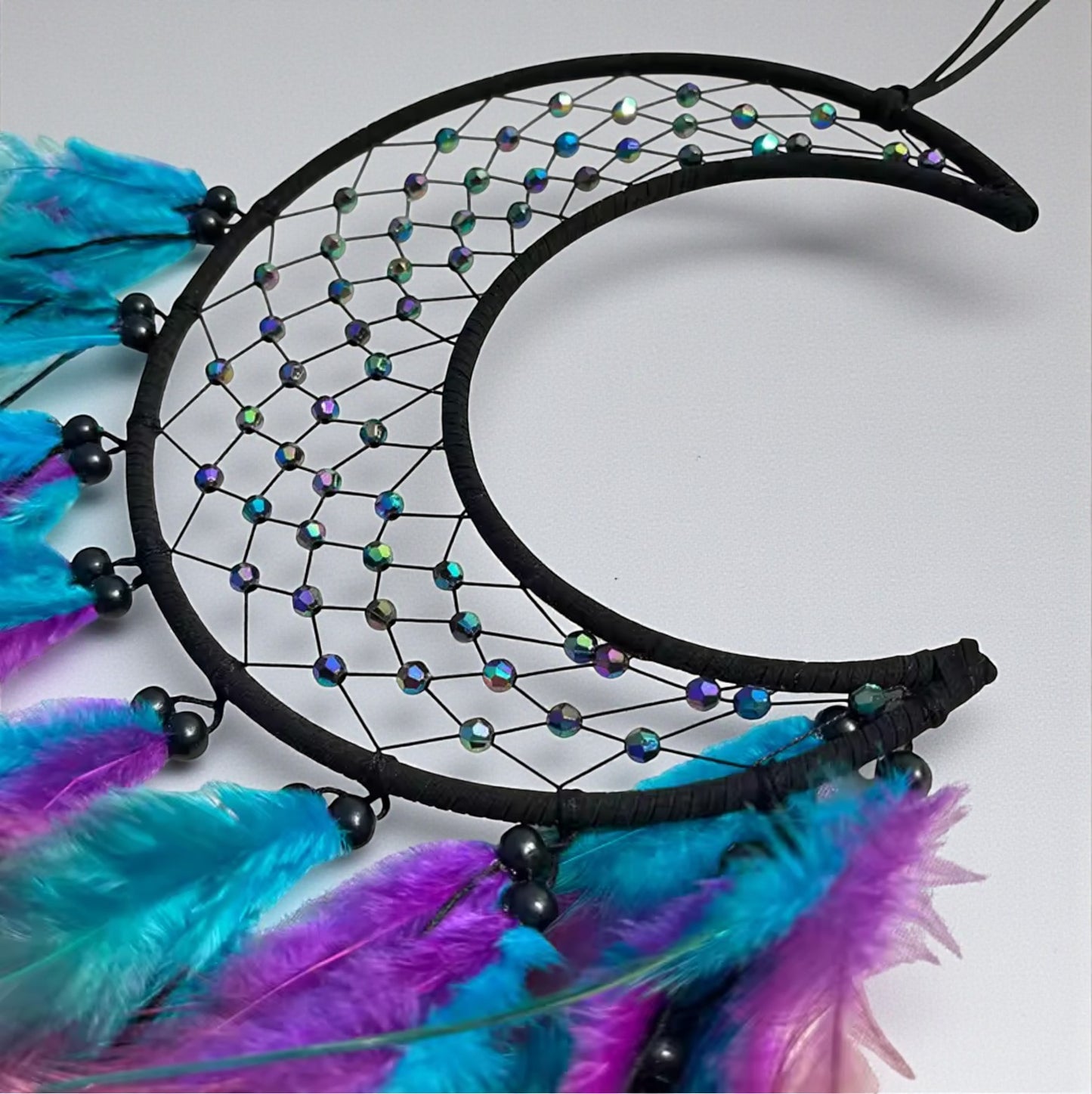 Warm & Cool Feather Moon Dreamcatcher