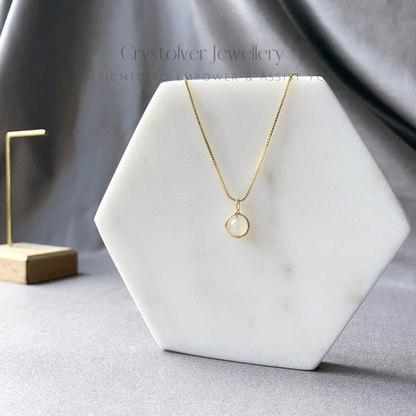 Moonstone Dainty Gold Necklace - Crystolver | Healing Crystal Gift Shop