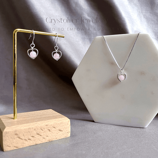 Rose Quartz Jewellery Gift Set - Crystolver | Healing Crystal Gift Shop
