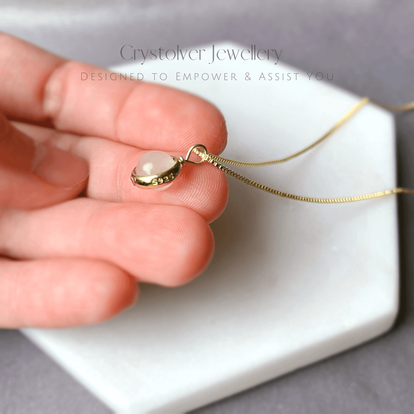 Moonstone Dainty Gold Necklace - Crystolver | Healing Crystal Gift Shop