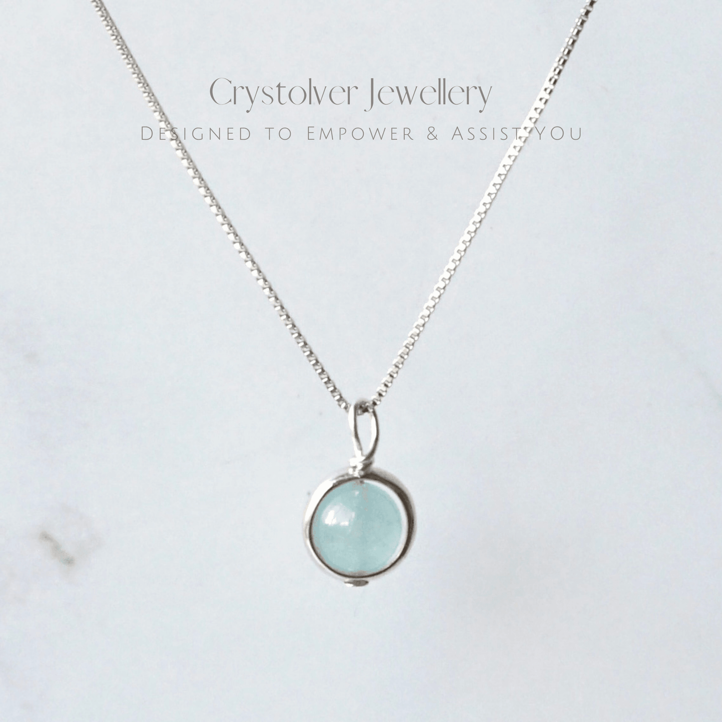 Aquamarine Dainty Sterling Silver Necklaces - Crystolver | Healing Crystal Gift Shop