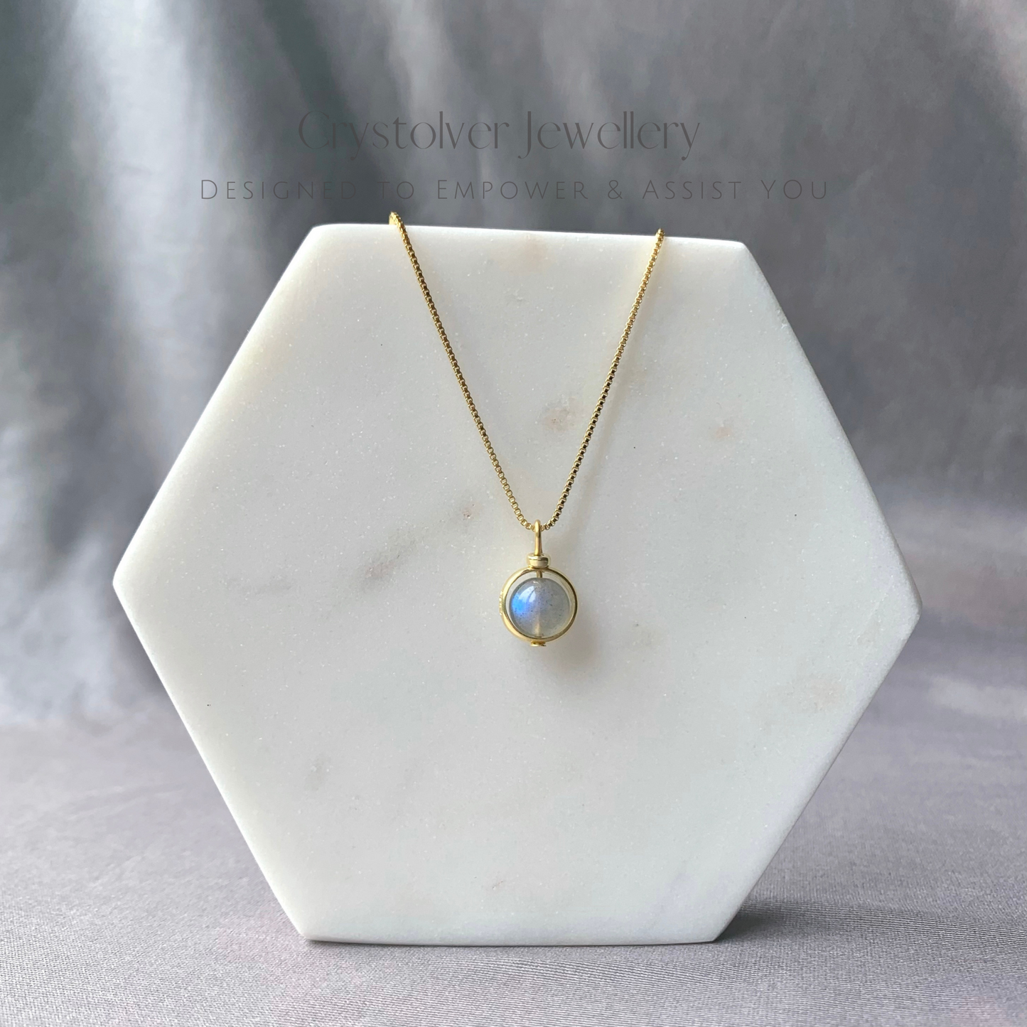 Labradorite Pendant Gold Necklace