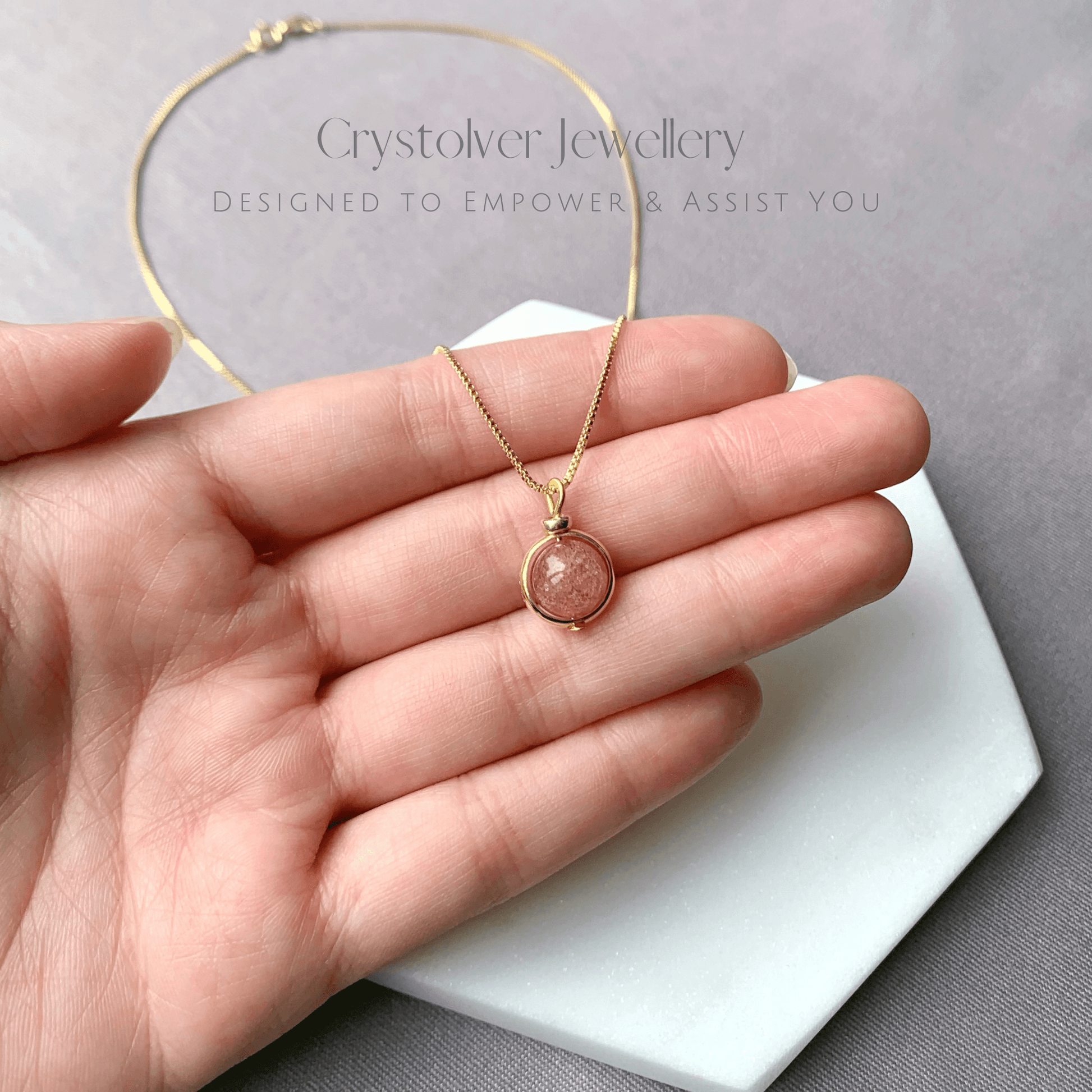 Strawberry sales quartz pendant