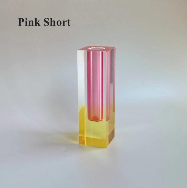 Acrylic Crystal Rainbow Colour Bud Vase