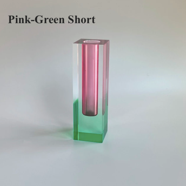 Acrylic Crystal Rainbow Colour Bud Vase