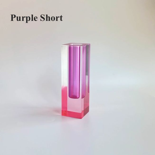 Acrylic Crystal Rainbow Colour Bud Vase