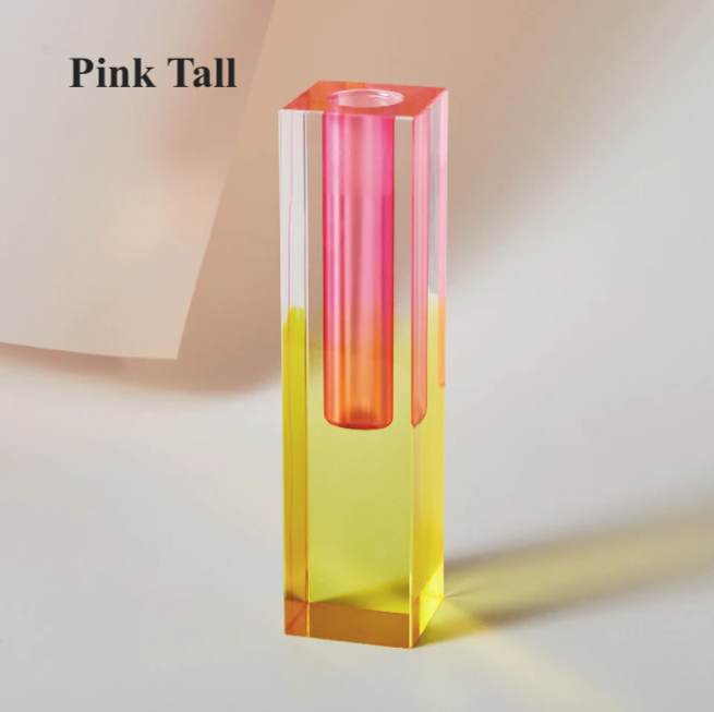 Acrylic Crystal Rainbow Colour Bud Vase