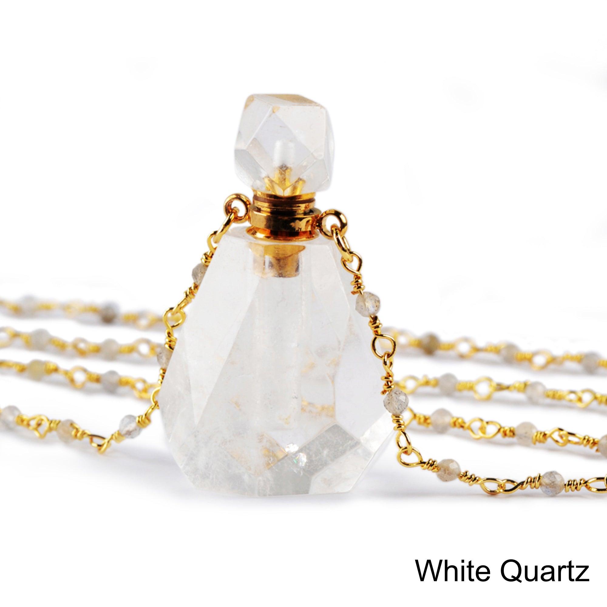 Gemstone perfume deals bottle necklace