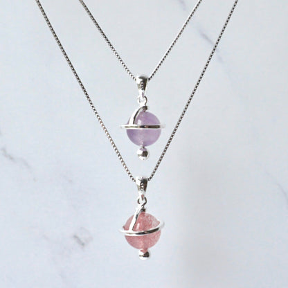 Gemstone Planet Sterling Silver Necklace