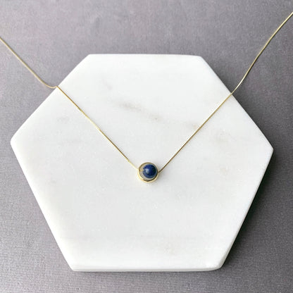 Lapis Minimalist Sterling Silver Necklace