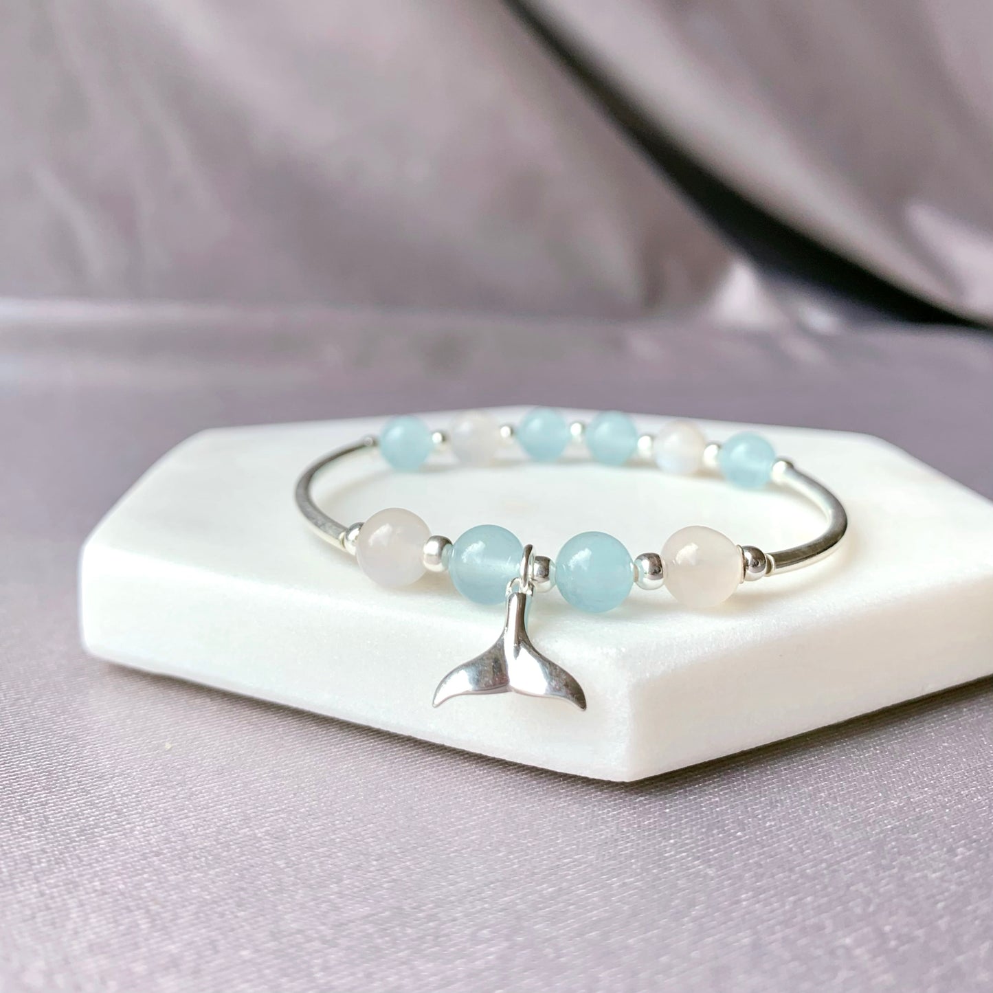 Aquamarine Crystal Mermaid Bracelet