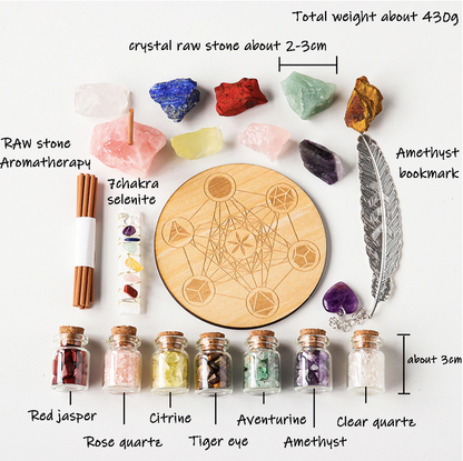 Natural Healing Gemstones Bottle Beginner Set