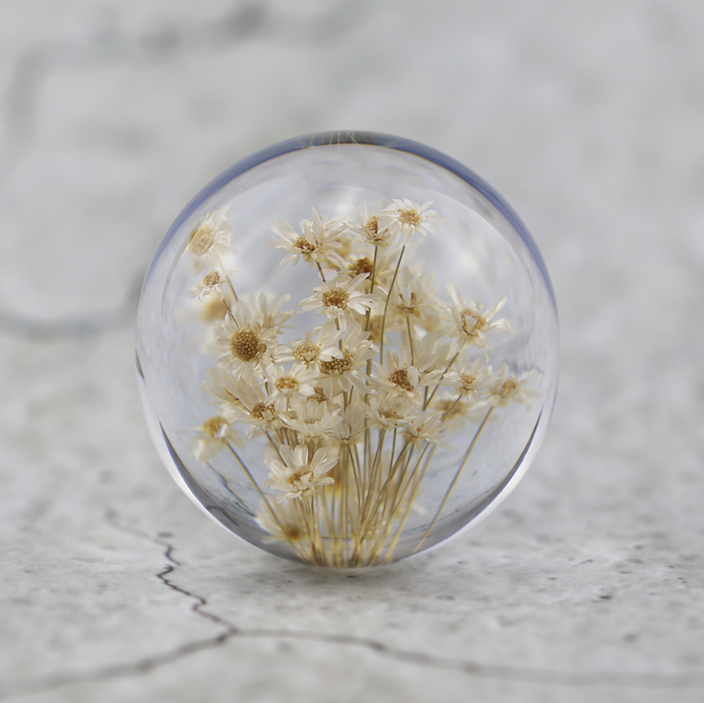 Real Daisy Crystal Lens Ball