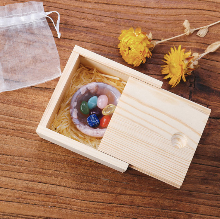 7 Mini Chakra Stone Flower Agate Bowl Set