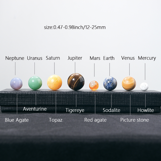 8 Gemstone Planets Solar System Kit