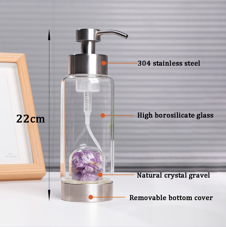 Natural Crystal Glass Bottle for Shampoo