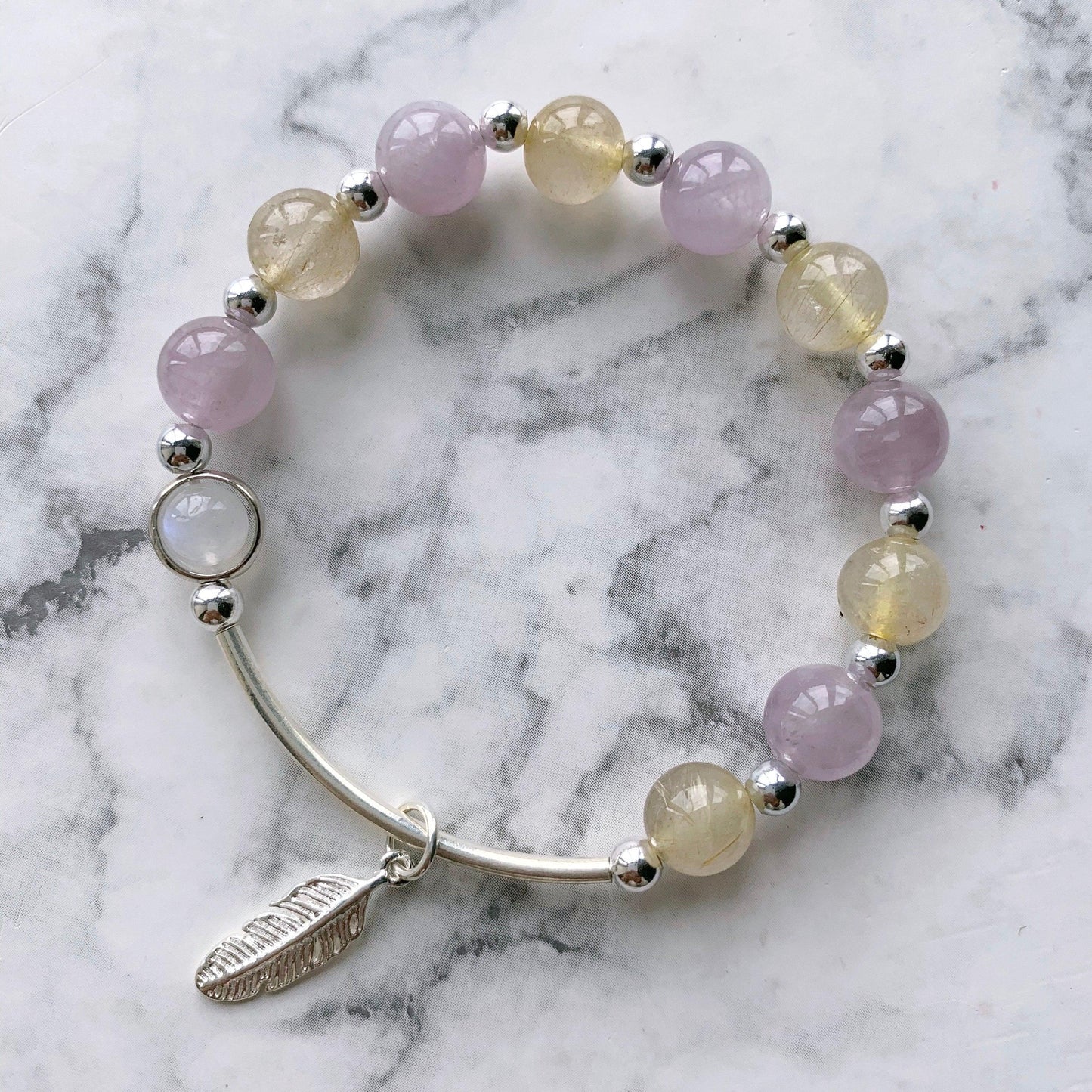 Emotional Balance Amethyst, Citrine Crystal Bracelet - Crystolver | Healing Crystal Gift Shop