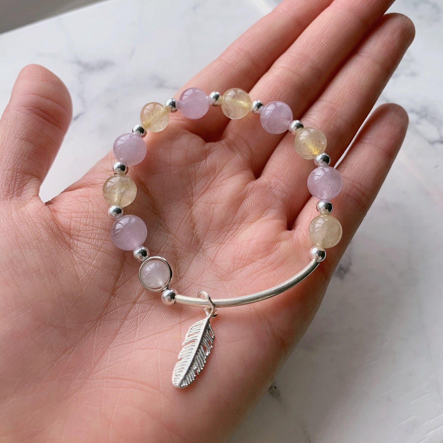 Emotional Balance Amethyst, Citrine Crystal Bracelet - Crystolver | Healing Crystal Gift Shop