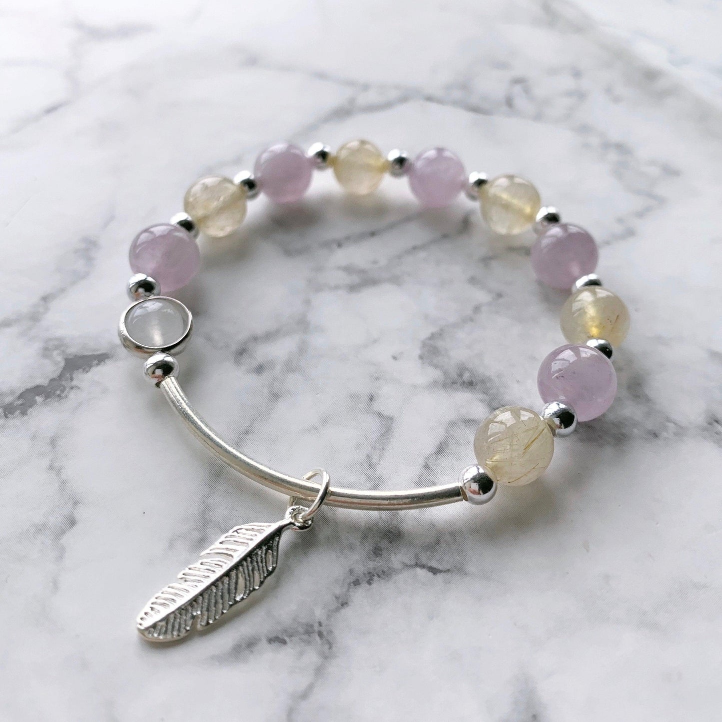 Emotional Balance Amethyst, Citrine Crystal Bracelet - Crystolver | Healing Crystal Gift Shop