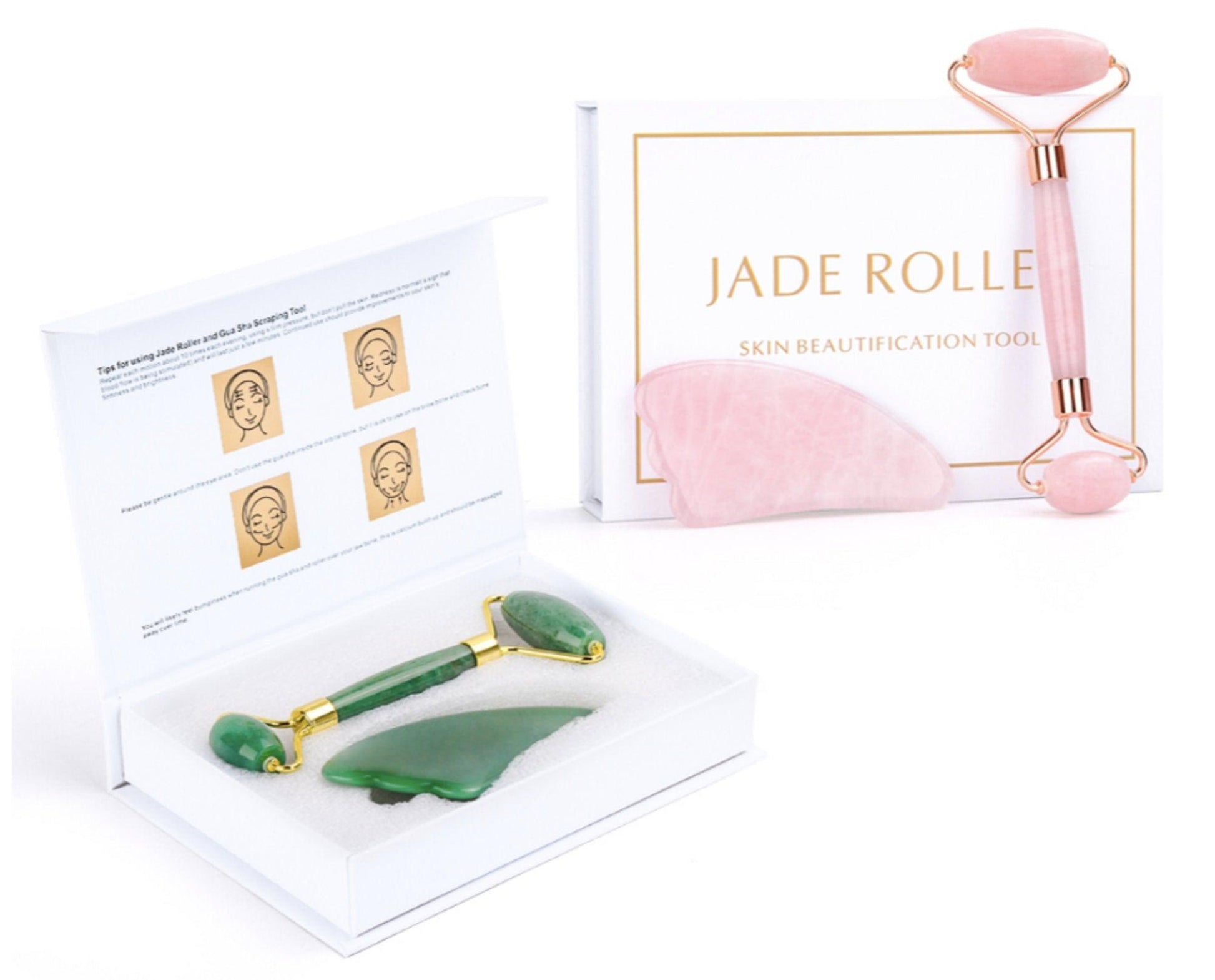 Jade Roller & Gua Sha Set - Crystolver | Healing Crystal Gift Shop