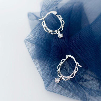 Sweet Lace Huggie Earrings - Crystolver | Healing Crystal Gift Shop