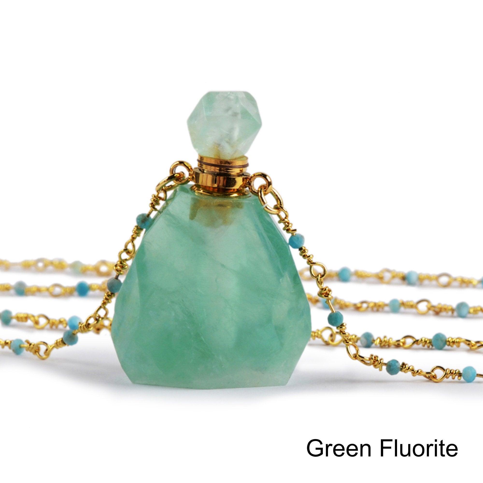 Gemstone perfume bottle on sale necklace