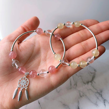 Gemstone Healing Silver Tube Bracelet (4 Colours)